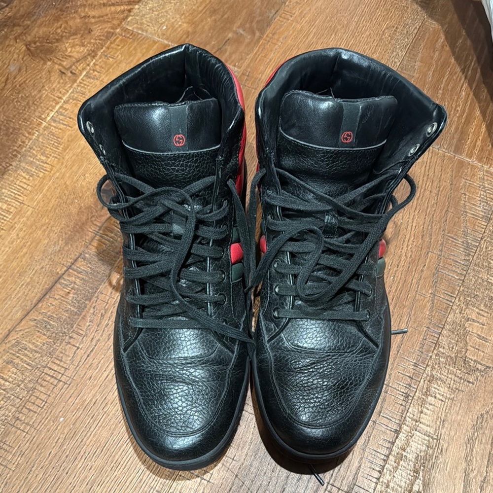 Black and Red High-Top Men's Shoes
